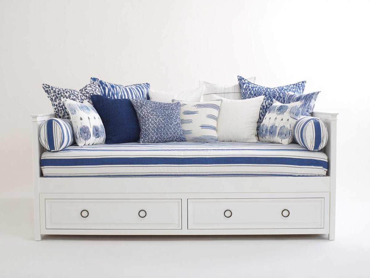 Canapé lit - Bois - 208 x 98 x 86 cm - Blanc - Style côtier avec rangement intégré
