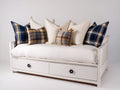 Canapé lit - Bois - 210 x 99 x 88 cm - Blanc - Style côtier avec rangement intégré