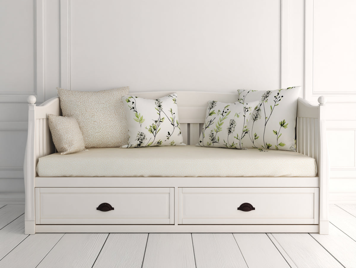 Canapé lit - Bois - 207 x 97 x 89 cm - Blanc - Style classique avec rangement intégré