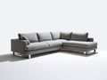 Canapé d'angle - Tissu-Métal - 305 x 220 x 82 cm - Gris - Style moderne spacieux avec méridienne