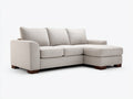 Canapé d'angle - Tissu - 245 x 155 x 88 cm - Beige clair - Style contemporain compact avec méridienne