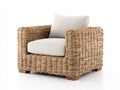 Fauteuil de jardin - Rotin-Tissu - 92 x 88 x 79 cm - Naturel-Écru - Style contemporain
